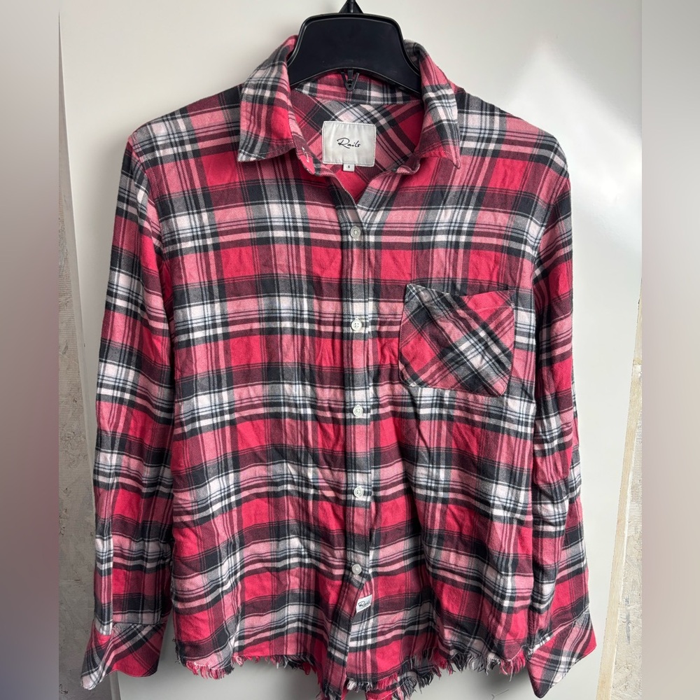 Rails Hunter Button‎ Down Shirt Scarlet, Ash & White